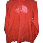 The North Face The Hoodie Sweatshirt Womens Large Orange Logo Pullover Athleisure Photo 0