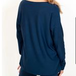 J.J. Winks "Sweater Weather" Navy Blue Top size M. Built in bra Size M Photo 5