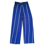 Tory Burch Sport Mini Double Stripe Wide Leg Trousers Pants Navy Small Blue Luxe Photo 5