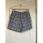 Briggs Women White Blue Pull On Linen Blend‎ Boho Ikat Chic Summer Shorts Size L Size L Photo 1