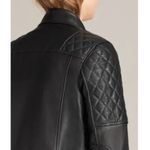 ALLSAINTS Esher‎ Leather Biker Jacket Size 2 Black Photo 4