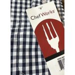 Chef Works 2XL Navy White Gingham Dress Shirt W500 BWK Womens Long Sleeve Blue Size 2X Photo 2