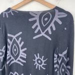 New Collection Italy Angora Blend Pullover Light Sweater tight Knit Abstract S/M Black Photo 6