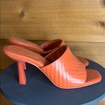 Antonio Melani  Maxie Leather Square Toe Heel Coral Orange SlipOn 7.5 Shoe Sandal Photo 1