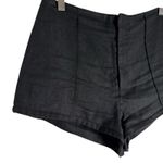 Helsa Washed Linen Black High Rise Micro Shorts Size Small Photo 5
