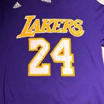 Adidas  LA Lakers  Crew Neck Short Sleeve Purple T-Shirt Sz M Photo 4