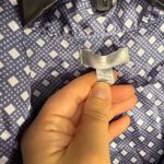 Silk Blue Polka Dot Button Down Shirt and Shorts Pajama Set Size Medium/ M Photo 3