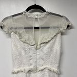 Three Floor  Womens White Lace in Line Mini Dress Frilly Ruffles Size 6 Small Photo 5