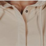 The Normal Brand Women’s Cream Cropped Cotton Terry Henley Hoodie size Small Photo 3