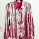 Eazel Los Angeles Metallic Top Y2K 2000s Glam Night Out Pink Large Photo 0