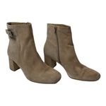 Naturalizer Tan Oatmeal Suede Leather Willette Side Zip Buckle Ankle Bootie 9.5 Photo 4