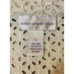 Susan Graver  Style Jacket Blazer White Eyelet Embroidered Linen Cotton Size L Photo 8