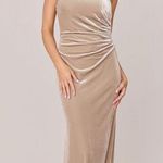 Revolve Revelry Jade Satin One-Shoulder Long Dress Photo 0
