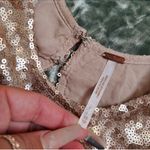 Free People Rose Gold Sequin Liquid shine Party Dress Photo 4