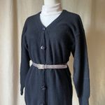 Vintage Marion Roth Italy Black Angora Blend Longline Cardigan Sweater Dress M Size M Photo 1