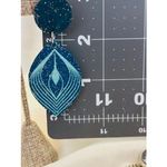 Blue Green‎ Elegance Earrings Handmade Sparkle Dangle from Studs Teal Photo 1