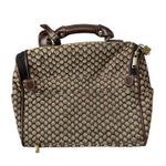 Diane Von Furstenberg Vintage DVF Travel Makeup Train Case Duffel Bag Brown Monogram Tapestry Lock Photo 2