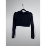 Gymshark  Women's Cropped Long‎ Sleeve Workout Shirt Dark Gray Sz L Photo 4