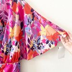 Aidan Mattox NEW Pink Floral One-Shoulder Dress Size 10 Ruffle Photo 3