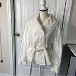 Ralph Lauren Polo  double‎ breasted white sherpa trim belted nylon jacket medium Photo 1