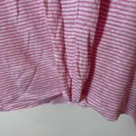Tahari 100% Linen Pink Striped Short Sleeve Top Size XL Photo 4