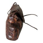 Vintage Genuine Brown Leather Croc Embossed Crossbody Shoulder Bag Photo 8
