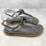 Jimmy Choo Neal Rhinestone Jeweled T-Strap Espadrille Molded Comfort Sandals 36 Photo 4