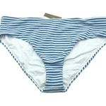 J.Crew Womens Textured High Rise Bikini Swim Bottom Striped Blue White 3X Photo 0