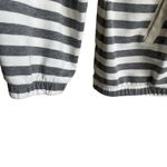 LZC Sportswear Women Sweatshirt M Gray Striped Tunic Funnel Neck Coastal Preppy Size M Photo 6