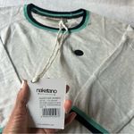 Naketano  White Marble Melange Sweater with Teal Trim Photo 2