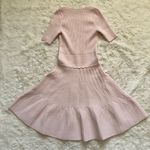 Sandro Dress Esmera Wrap Effect Stretch Knit V-neck Pastel Pink 36 Photo 4