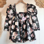 Buddy Love mini dress floral spring summer babydoll XS Black Photo 0