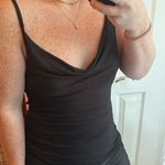 Chaser Cowl Neck Black Shimmer Tank Top Photo 4