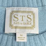 Sail To Sable womens Blue Lacecap heart wool pullover sweater Medium Photo 4