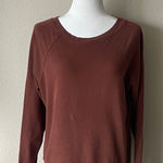 Mate the Label Organic Cotton Rust Brown Long Sleeve Top | Size M | Made in USA Photo 0