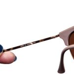 Metal Polarized Sunglasses Shiny Rose Gold Glass Drivers Round Gradient Lenses Pink Photo 5