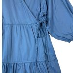 Sweet Baby Jaime Blue Tiered Wrap Dress 100% Cotton V‎ Neck 3/4 Sleeve Women's M Size M Photo 8