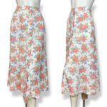 Gap Vintage 90s Skirt Floral Midi Rayon White Cottagecore Buttons Women Size 2 Photo 1