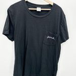 Victoria's Secret PINK Black Short Sleeve Pocket Tee Shirt Women's Size Large L Photo 5