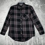 Tentree Shirt Women Medium Gray Purple Plaid Flannel Hiking Outdoors Punk Grunge Photo 1