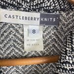 Castleberry Black & White Woven Knit Tweed Button Up Blazer Jacket 8 Photo 4
