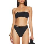 VIX Leeza Bandeau Bikini Top in Black, XL, $168 Black Size L Photo 4