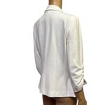 Eliza J  3 Quarter Ruched Sleeve One Button Faux Pocket Blazer Jacket Womens M Photo 2