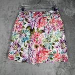 Loft Skirt Womens 2 White Pink Floral Flower A-line Bloomcore Colorful Preppy Photo 2