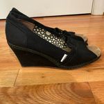 Toms  Black and Tan Wedge Shoes Photo 2