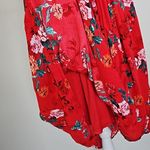 Torrid Size 2X red floral lace-up neck mini skater dress in gauze fabric Photo 5