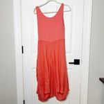 Sundance Size S 100% Linen Coral Sleeveless Asymmetrical Midi Dress Lagenlook Orange Photo 5