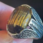 Cool tigers eye stone S925 silver ring size 7.5 Photo 6
