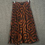 Anthropologie Geometric Pleated Midi Skirt XS Brown Black Photo 5
