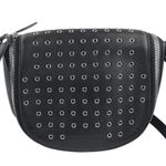 Burberry  Black Eyelet Leather Metal Studded Zip Adjustable Crossbody Handbag OS Photo 2